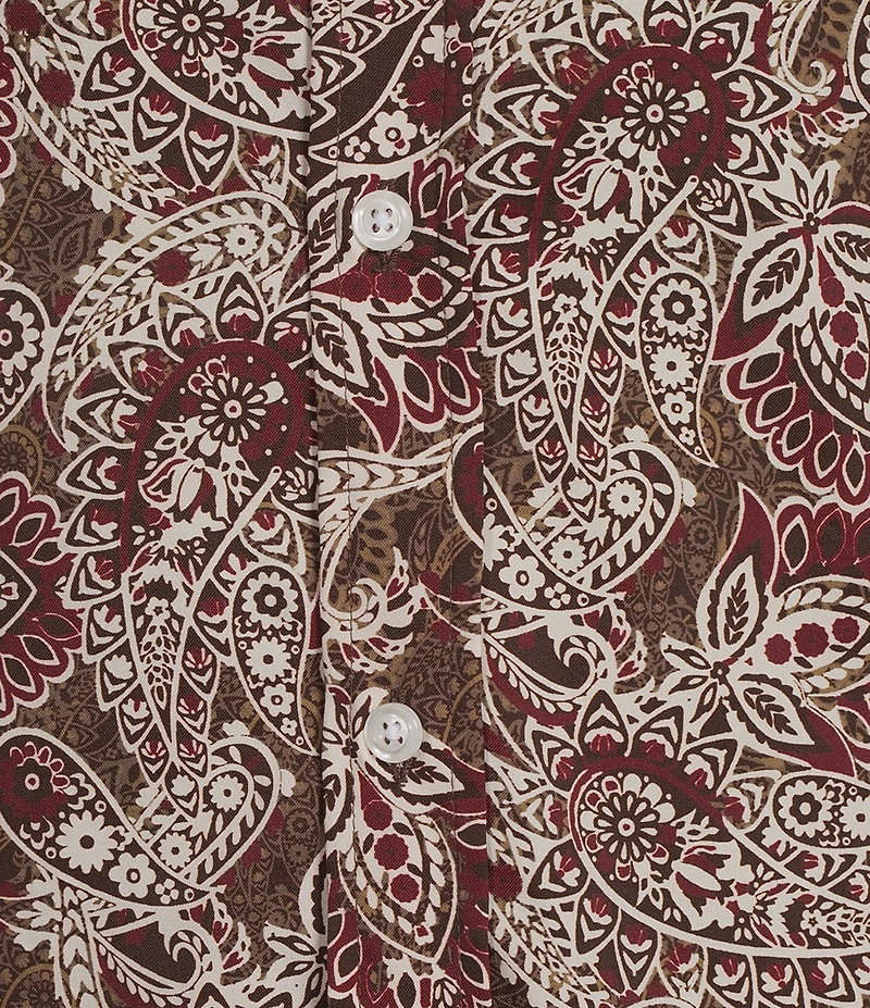 Cremieux Big & Tall Premium Denim Paisley Stretch Long Sleeve Woven Shirt