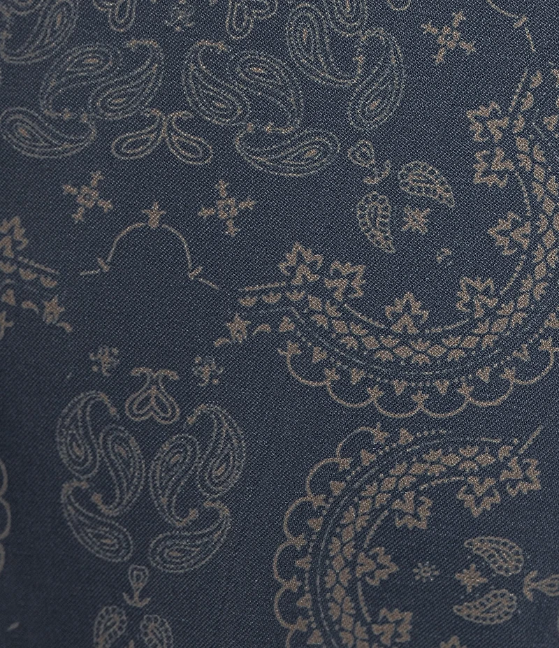 Cremieux Big & Tall Premium Denim Scarf Print Stretch Long Sleeve Woven Shirt