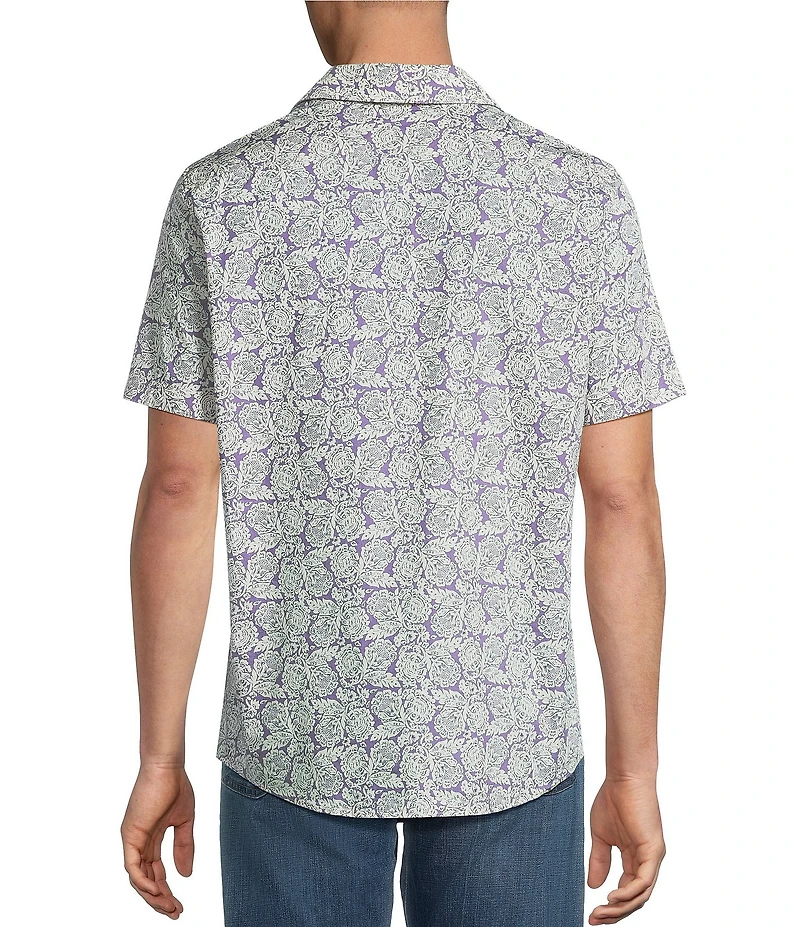 Cremieux Big & Tall Premium Denim Simple Floral Print Short Sleeve Woven Shirt