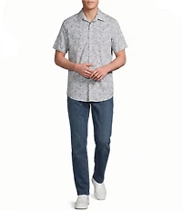 Cremieux Big & Tall Premium Denim Simple Floral Print Short Sleeve Woven Shirt