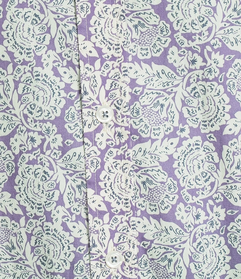 Cremieux Big & Tall Premium Denim Simple Floral Print Short Sleeve Woven Shirt