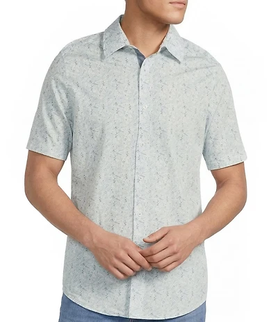 Cremieux Big & Tall Premium Denim Sketch Floral Short Sleeve Woven Shirt