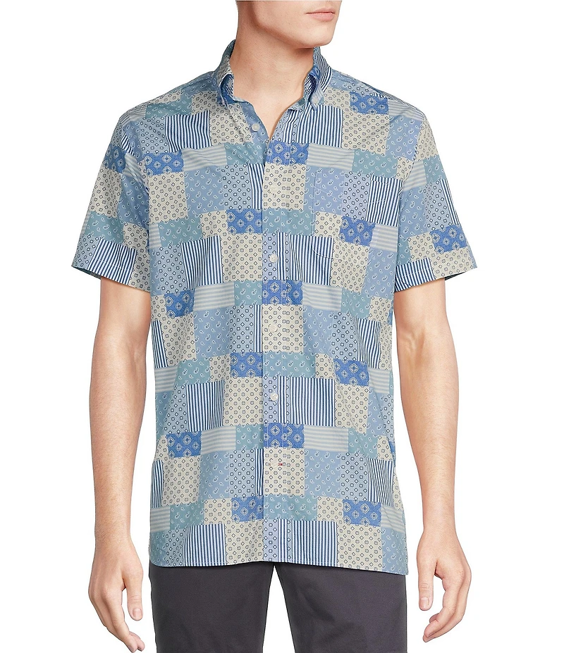 Cremieux Blue Label 25th Anniversary Collection Patchwork Short Sleeve Woven Shirt