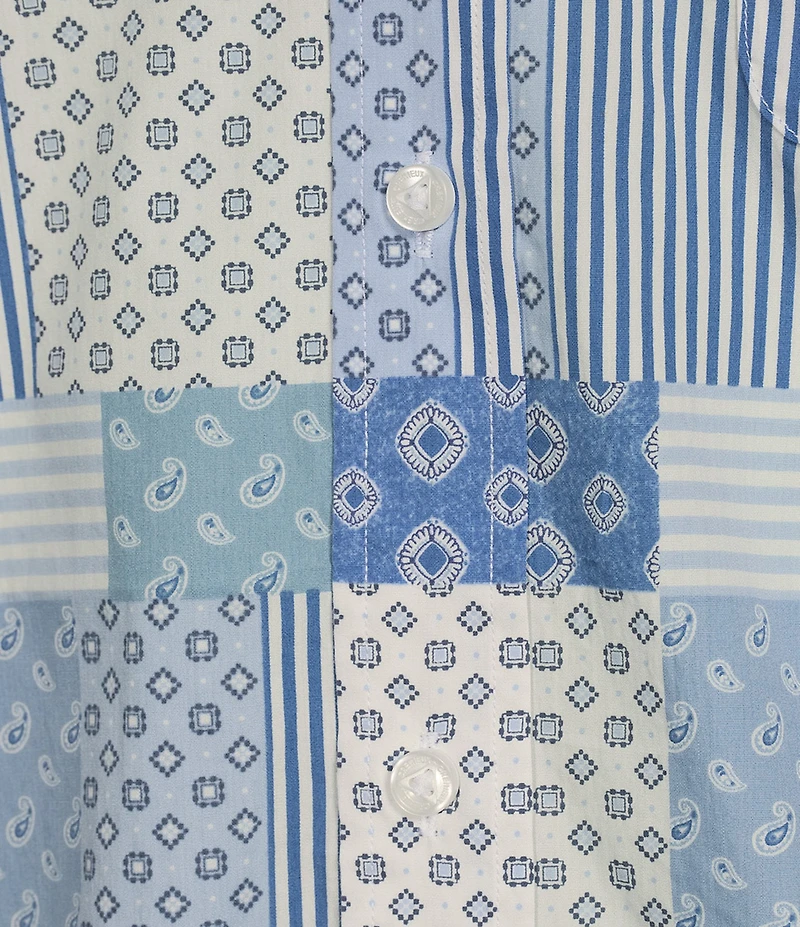 Cremieux Blue Label 25th Anniversary Collection Patchwork Short Sleeve Woven Shirt