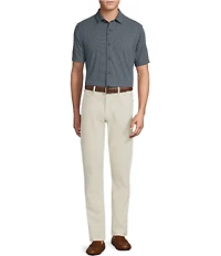 Cremieux Blue Label Big & Tall Geometric Button Front Knit Short Sleeve Shirt