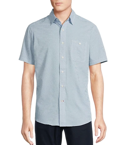 Cremieux Blue Label Big & Tall Performance Stretch Card Suits Seersucker Short Sleeve Woven Shirt