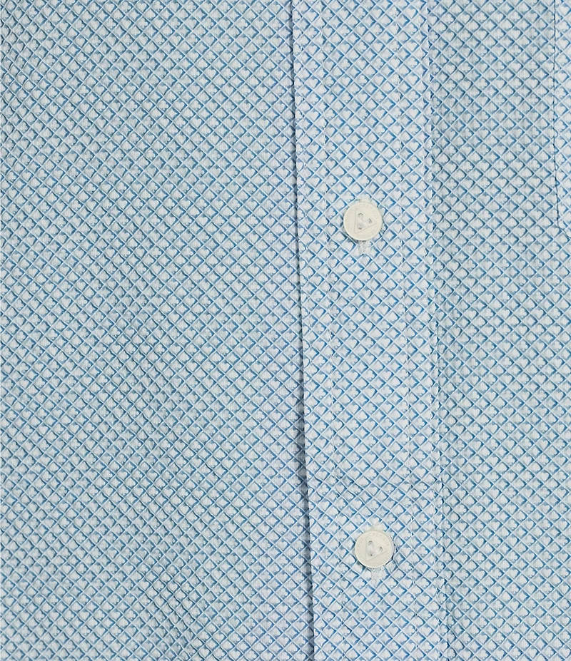 Cremieux Blue Label Big & Tall Performance Stretch Card Suits Seersucker Short Sleeve Woven Shirt