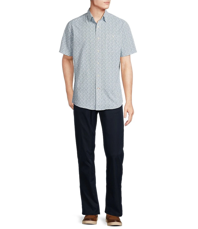 Cremieux Blue Label Big & Tall Performance Stretch Drink Print Short Sleeve Woven Shirt