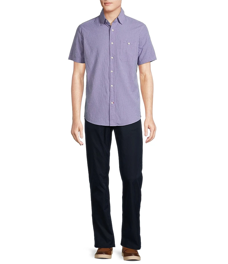 Cremieux Blue Label Big & Tall Performance Stretch Stripe Seersucker Short Sleeve Woven Shirt