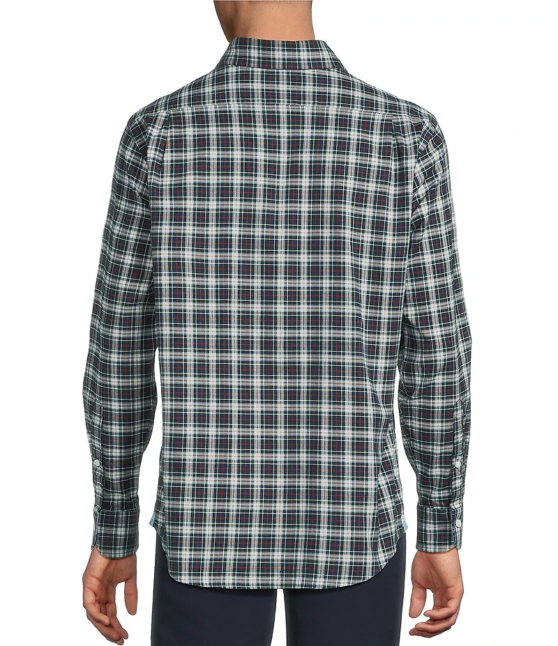 Cremieux Blue Label Big & Tall Washed Oxford Plaid Long Sleeve Woven Shirt