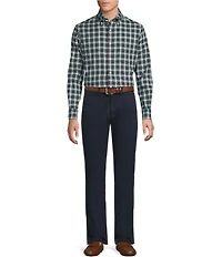 Cremieux Blue Label Big & Tall Washed Oxford Plaid Long Sleeve Woven Shirt