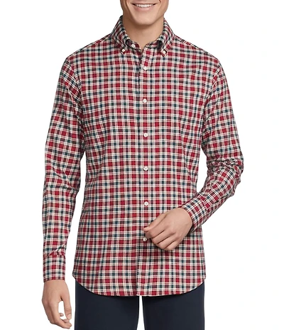 Cremieux Blue Label Big & Tall Washed Oxford Plaid Long Sleeve Woven Shirt