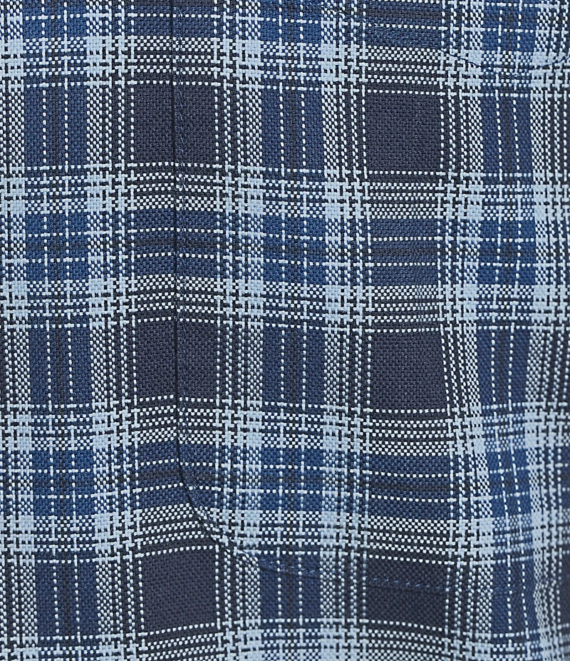 Cremieux Blue Label Big & Tall Washed Oxford Tonal Plaid Long Sleeve Woven Shirt