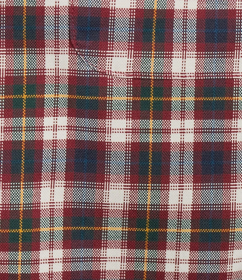 Cremieux Blue Label Big & Tall Washed Oxford Traditional Plaid Long Sleeve Woven Shirt