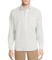 Cremieux Blue Label Cape Town Collection Leaf Print Long Sleeve Polo Shirt