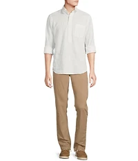 Cremieux Blue Label Cape Town Collection Leaf Print Long Sleeve Polo Shirt