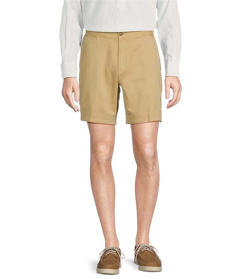 Cremieux Blue Label Cape Town Collection Linen Blend Solid 8#double; Inseam Shorts