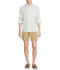 Cremieux Blue Label Cape Town Collection Linen Blend Solid 8#double; Inseam Shorts