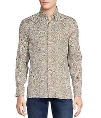 Cremieux Blue Label Cape Town Collection Paisley Print Long Sleeve Woven Linen Shirt
