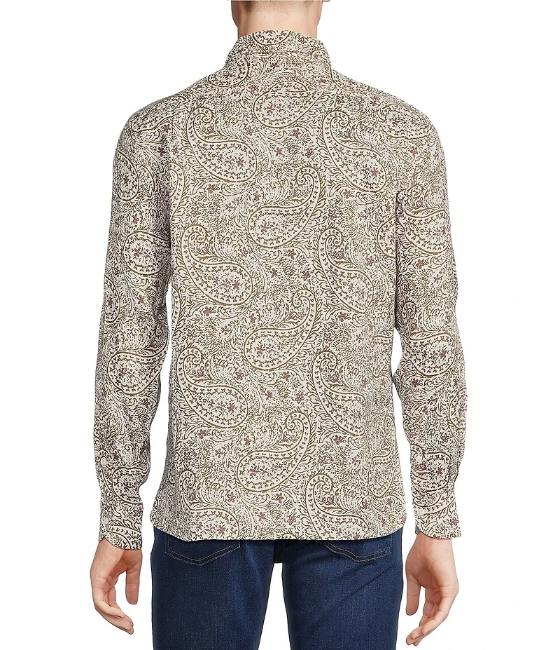 Cremieux Blue Label Cape Town Collection Paisley Print Long Sleeve Woven Linen Shirt