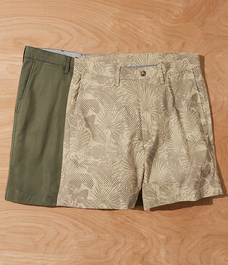 Cremieux Blue Label Cape Town Collection Palm Print 7#double; Inseam Shorts