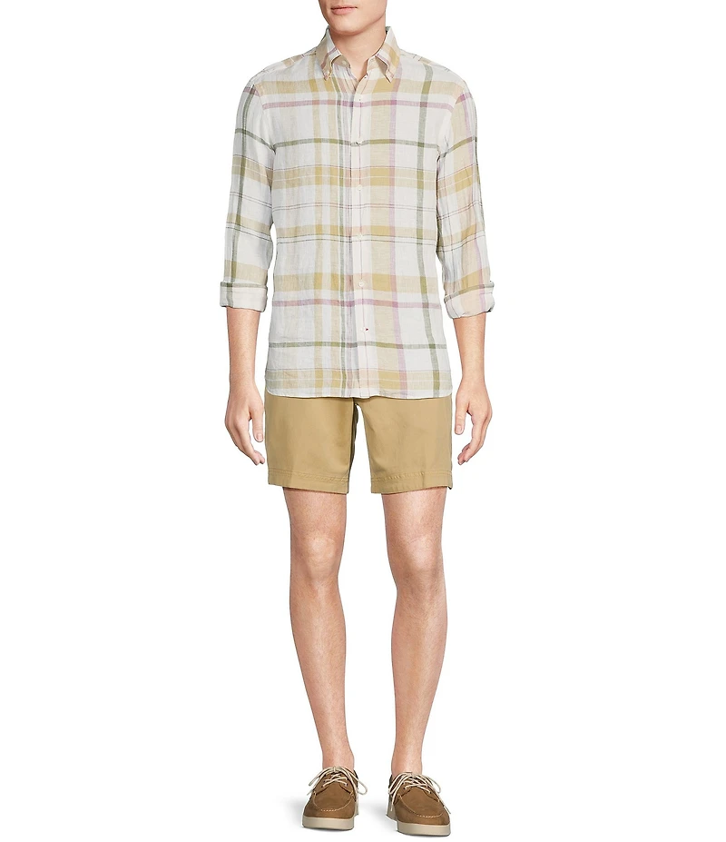 Cremieux Blue Label Cape Town Collection Plaid Long Sleeve Woven Linen Shirt