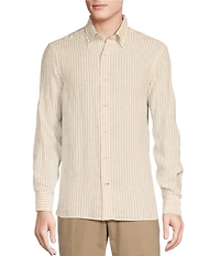 Cremieux Blue Label Cape Town Collection Stripe Long Sleeve Woven Linen Shirt