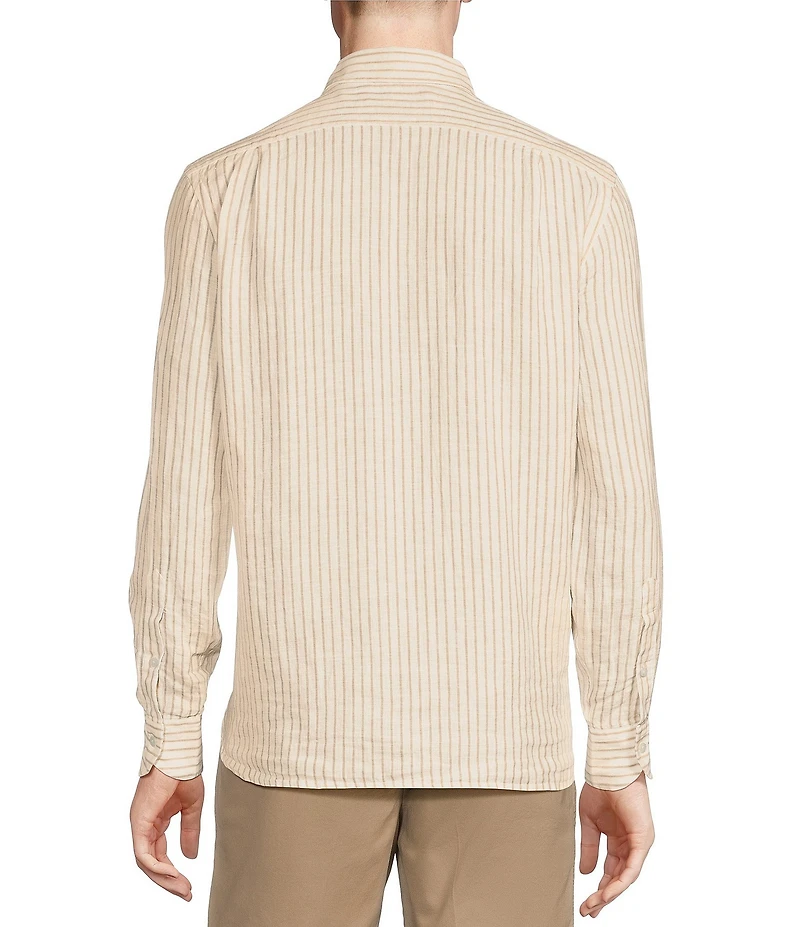 Cremieux Blue Label Cape Town Collection Stripe Long Sleeve Woven Linen Shirt