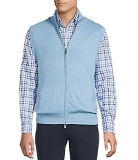 Cremieux Blue Label Cashmere Blend Full-Zip Mock Neck Sweater Vest