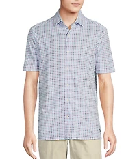 Cremieux Blue Label Check Knit Oxford Short Sleeve Woven Shirt