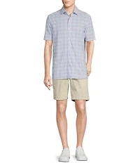 Cremieux Blue Label Check Knit Oxford Short Sleeve Woven Shirt