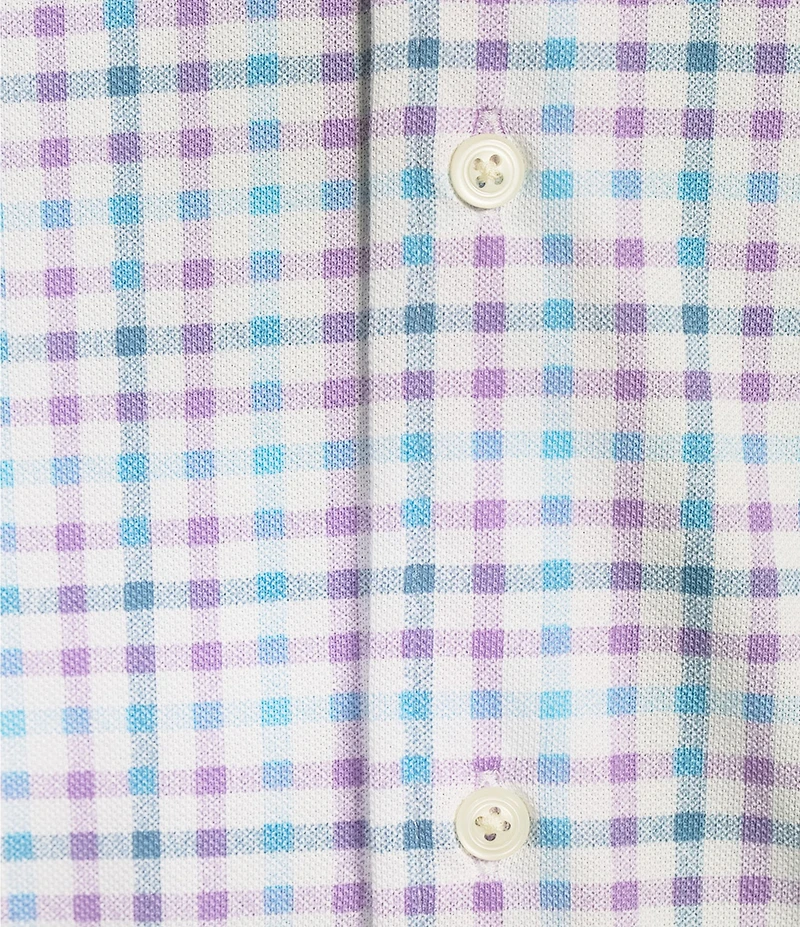Cremieux Blue Label Check Knit Oxford Short Sleeve Woven Shirt