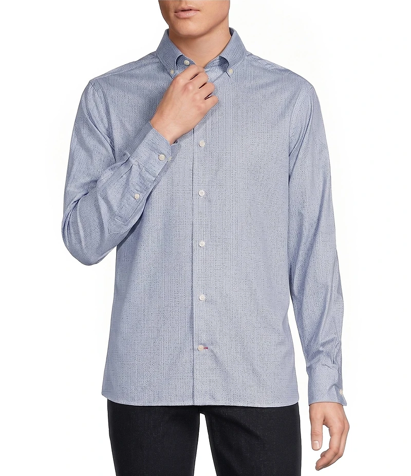 Cremieux Blue Label Circle Geo Print Long Sleeve Woven Shirt