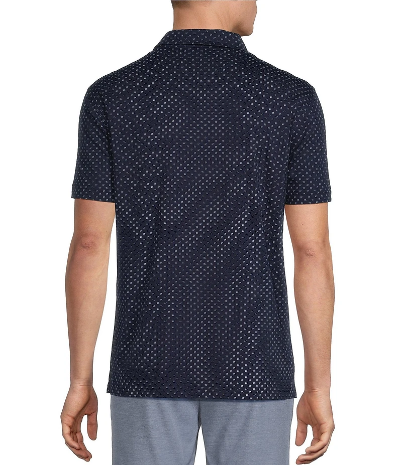 Cremieux Blue Label Circle Geometric Print Short Sleeve Polo Shirt