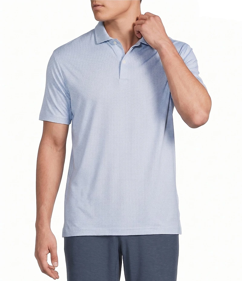 Cremieux Blue Label Circle Print Short Sleeve Polo Shirt