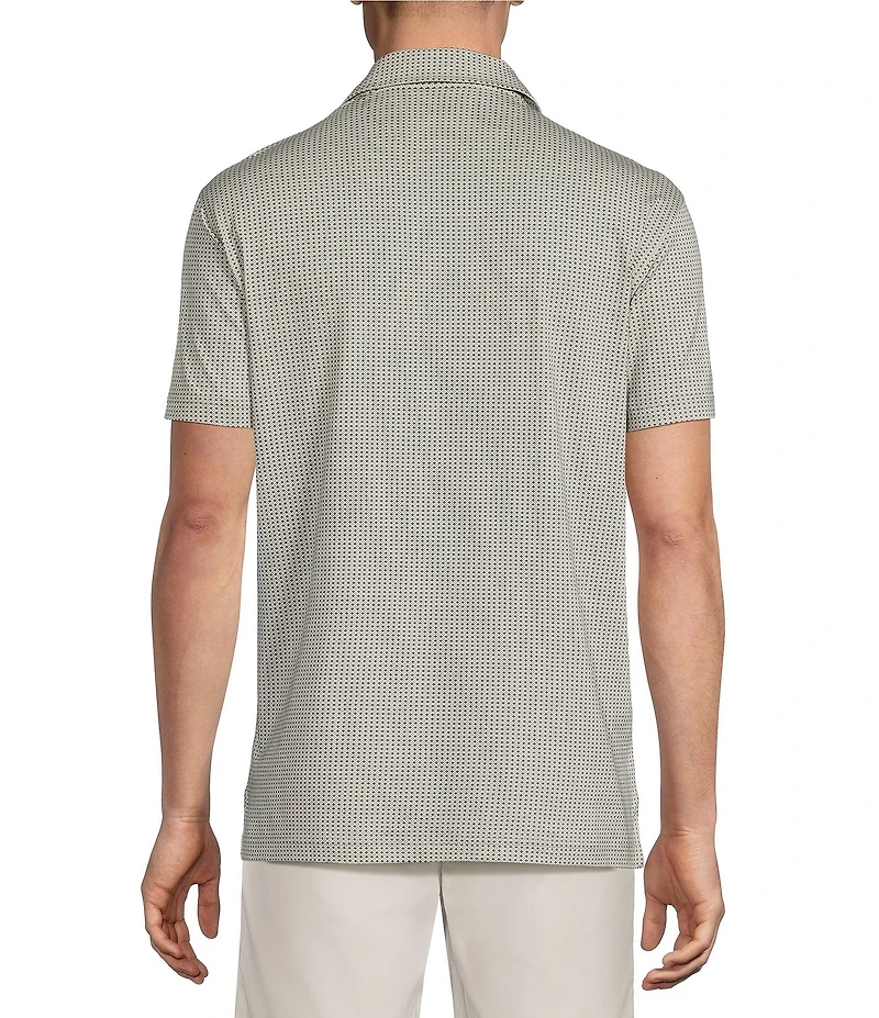 Cremieux Blue Label Circle Print Short Sleeve Polo Shirt