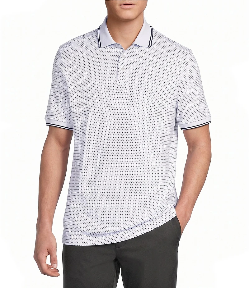 Cremieux Blue Label Classic Fit Pique Geo Dot Print Short Sleeve Polo Shirt