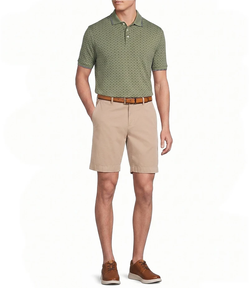Cremieux Blue Label Classic Fit Pique Geo Print Short Sleeve Polo Shirt