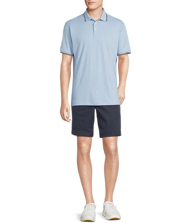 Cremieux Blue Label Classic Fit Pique Geo Printed Short Sleeve Polo Shirt