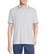 Cremieux Blue Label Classic Fit Pique Geo Print Short Sleeve Polo Shirt