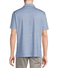 Cremieux Blue Label Classic Fit Stretch Jersey Geometric Print Short Sleeve Polo Shirt