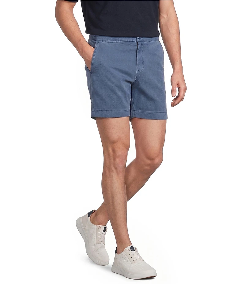 Cremieux Blue Label CMX Tailored Fit Flat Front Textured 6#double; Inseam Shorts