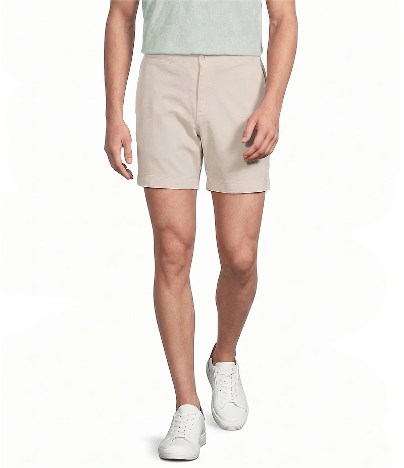 Cremieux Blue Label CMX Tailored Fit Flat Front Textured 6#double; Inseam Shorts