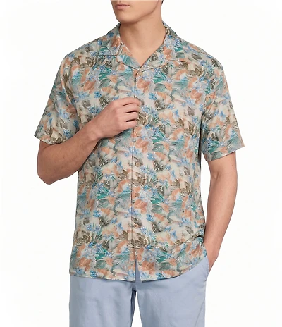 Cremieux Blue Label Colorful Floral Print Short Sleeve Woven Camp Shirt