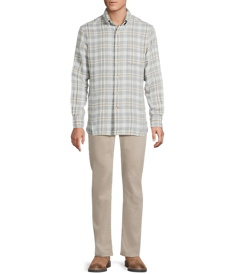 Cremieux Blue Label Cool Tone Plaid Long Sleeve Woven Shirt
