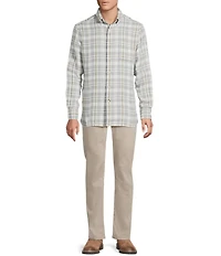 Cremieux Blue Label Cool Tone Plaid Long Sleeve Woven Shirt