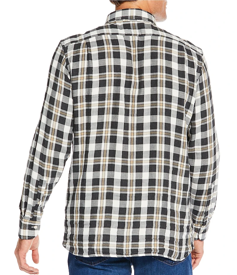 Cremieux Blue Label Cool Tone Plaid Long Sleeve Woven Shirt