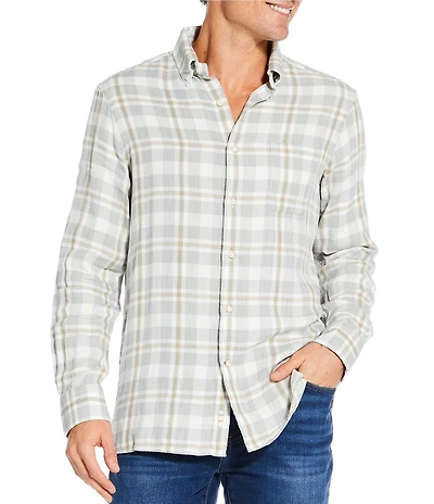 Cremieux Blue Label Cool Tone Plaid Long Sleeve Woven Shirt