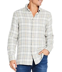 Cremieux Blue Label Cool Tone Plaid Long Sleeve Woven Shirt