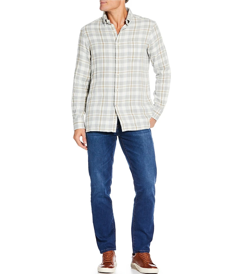 Cremieux Blue Label Cool Tone Plaid Long Sleeve Woven Shirt